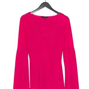 Gucci Fuchsia Flare Sleeves V-neck Sweater